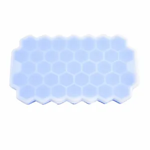 Silicone honeycomb ice cube tray with lid 37 grids flexible ice maker kitchen tool main view