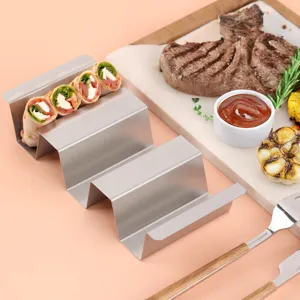 Edelstahl Taco Halter Ständer V-förmiges Gestell für mexikanische Tortillas Sandwiches Präsentation