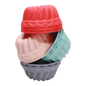 Silicone muffin baking cups round cake molds mini pudding molds kitchen bakeware tools