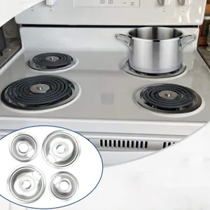 Stainless steel stove drip pans set burner bowls for gas electric cooktop kitchen accessories