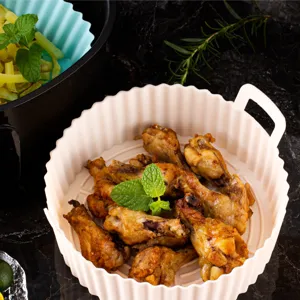 Reusable Silicone Air Fryer Liner Heat Resistant Non-Stick Baking Tray Square And Round Air Fryer Accessories