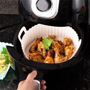 Silicone air fryer basket reusable heat-resistant air fryer liner for daily kitchen cooking