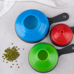 Foldable plastic funnel set of 3 pieces, wide mouth kitchen tool for jam and oil pouring.