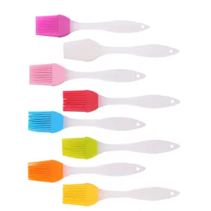 Colorful silicone pastry basting brushes set for kitchen baking, BBQ, and cooking tasks.