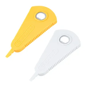 Pratico apriscatole multifunzionale apribottiglie magnetico cucina giallo bianco 2pz