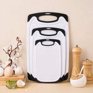 Kitchen Plastic Cutting Board Set Non Slip Chopping Board With Handle Hanging Hole For Vegetable Fruit Meat Home Kitchen Use