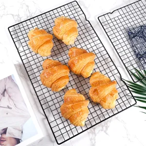 Black Metal Wire Baking Cooling Rack Non-Stick Kitchen Wire Mesh Drying Grid For Cake Bread Biscuits Pastry Cooling