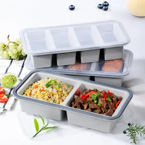 Silicone compartment fresh keeping box household microwave safe food storage meal prep container