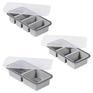 Silicone compartment fresh keeping box with clear lid for kitchen microwave and fridge storage