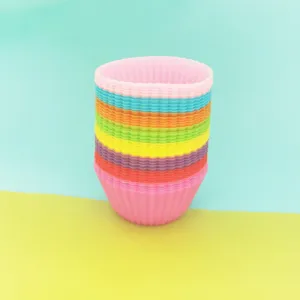 Silicone Muffin Cup Cake Molds Reusable Non-Stick Baking Cups Flexible Cupcake Liners Kitchen Bakeware For Home Baking