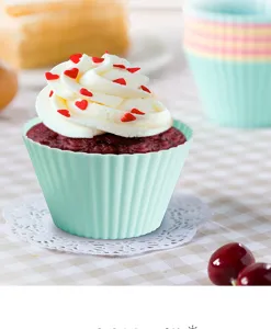 Silicone muffin baking cups cupcake mold non-stick pastry kitchen baking tool pastel green