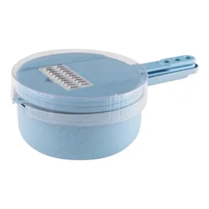 Hachoir à légumes multifonction en paille de blé râpe de cuisine avec couvercle transparent