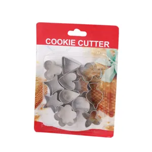 Stainless steel cookie cutter set 12 pieces metal baking molds for DIY pastry kitchen tools