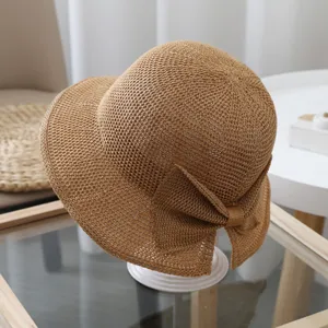 Kinder atmungsaktiver Mesh Sonnenhut mit süßer Schleife, perfektes Sommeraccessoire für kleine Mädchen.