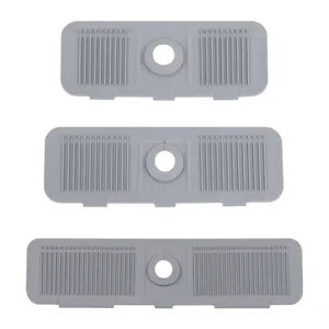 Silicone Faucet Splash Guard Kitchen Sink Drain Mat Foldable Draining Mat Grey 3 Pcs