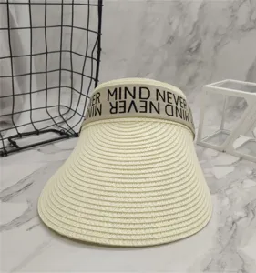 Sommer Stroh leerer Sonnenhut für Damen, Buchstaben Visier, Anti-UV Strandhut chic.