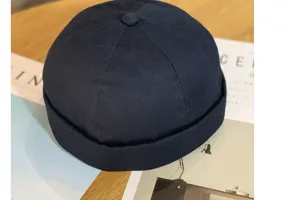 Cappello docker blu scuro da uomo stile retrò marinaio miki cappellino streetwear hip hop