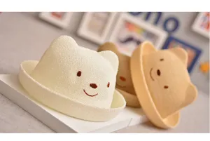 Baby Sonnenhut Detail, süßer Bärenohren Strohhut, atmungsaktive Sommer Kleinkind Kappe, süß