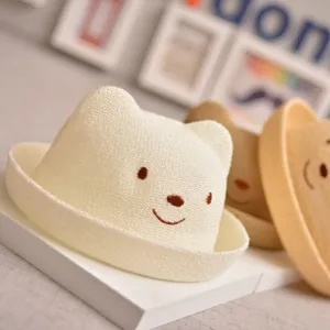 Säugling Sommer Sonne Strohhut Süße Bärenohren Atmungsaktive Baby Sonnenkappe Kind