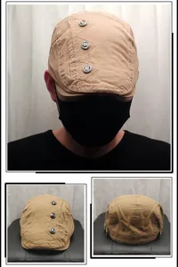 Men's Women's Vintage Beret Hat Flat Cap British Style Cotton Newsboy Cap with Metal Buttons