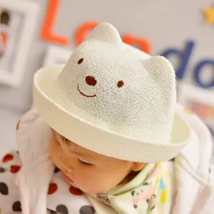 Süsser Baby Sommer Sonnenhut atmungsaktive Strickmütze mit Bärenohren für Jungen Mädchen