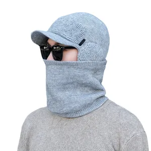 Winter warme Strickmütze mit Ohrenklappen und Schal Set für Damen und Herren Outdoor Radfahren.