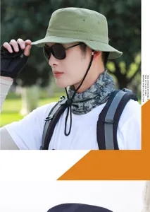Herren Outdoor Sonnenschutz Eimerhut Lässige Baumwolle Fischerhut Sommer Reise Berg Sonnenhut