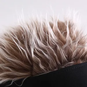 Funny spiky wig baseball cap for men and women, trendy sun visor costume hat with brown hair.