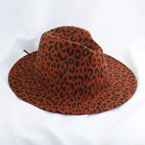 Λεπτομερής κοντινή λήψη του vintage καπέλου fedora με λεοπάρ σχέδιο και απαλό υφασμάτινο υλικό.