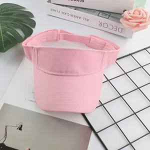 Rosa leere Kappe fuer Sommer Sonnenschutz, laessiger Sportvisor fuer Damen und Herren.
