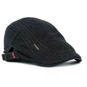 Men's Casual Quilted Ivy Cap Flat Beret Hat Spring Autumn Outdoor Sunshade Driving Hat