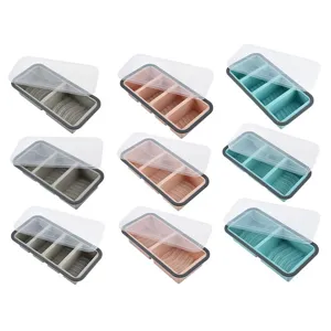 Silicone Food Storage Container Divided Meal Prep Box with Lid Freezer Safe Container