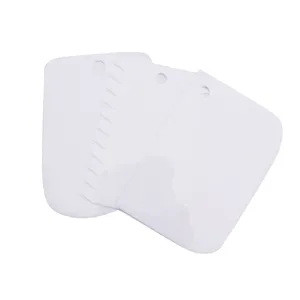 Set de 3 racloirs à pâte en plastique, coupe-gâteau de pâtisserie flexible de cuisine.