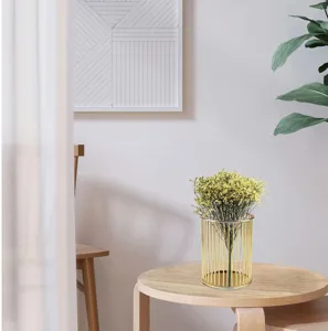 Gold wire pen holder metal desktop storage basket creative office organizer container