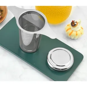 304 Edelstahl Teesieb mit Deckel Feines Netz Tee Filter für Losen Blatttee Tassen Teekannen