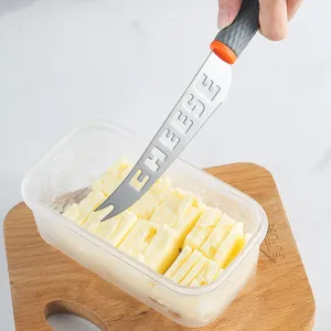 Stainless steel cheese knife with hollow design and butter container kitchen gadget set main
