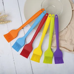 Silicone food brush detail showing colorful pastry brushes for baking and BBQ cooking.