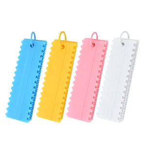 4-piece cake scraper set plastic dough smoother pastry comb baking tools for kitchen decor