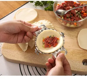 Stainless steel dumpling maker manual press pastry pie mold kitchen tool for easy cooking
