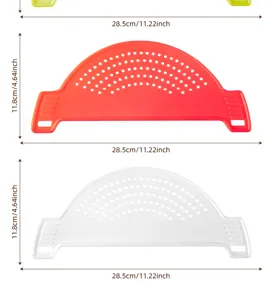 Silicone pot strainer detail, kitchen vegetable drainage board size and dimension specification.