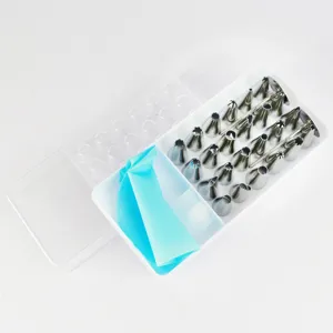 Edles Spritzbeutel Set mit Edelstahl Tüllen und Box zum Backen und Dekorieren.