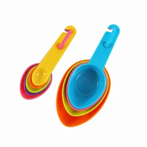 Ensemble de Tasses et Cuillères à Mesurer en Plastique Outils de Mesure de Pâtisserie Colorés Pelle à Farine Accessoires de Cuisine