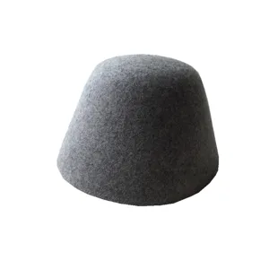 Winter women wool felt bucket hat grey stylish elegant cloche hat casual warm fashion headwear