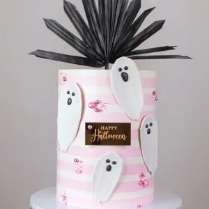 Halloween party decoration acrylic cake topper set with cute ghost design for holiday baking.