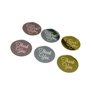 Acrylic mirror disc cupcake topper with Thank You laser engraving for party cake decoration
