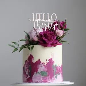 Adorno de torta de acrilico hello treinta mas uno para fiesta de cumpleanos articulos.
