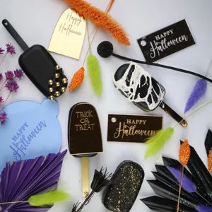 Halloween acrylic cake topper set party decorative hanging tags trick or treat spooky props