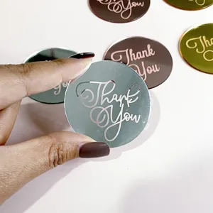 Acrylic Thank You cake topper round cupcake decorations for party celebration and Thanksgiving.