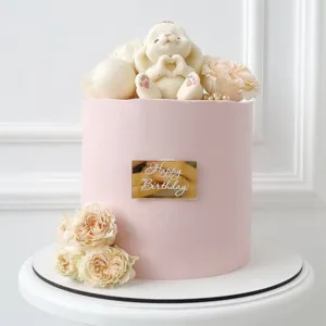 Decoración de pastel Feliz Cumpleaños de acrílico conejito lindo para fiesta mesa