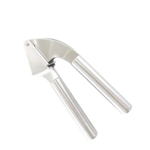 Ergonomic stainless steel garlic press kitchen gadget manual garlic masher tool!